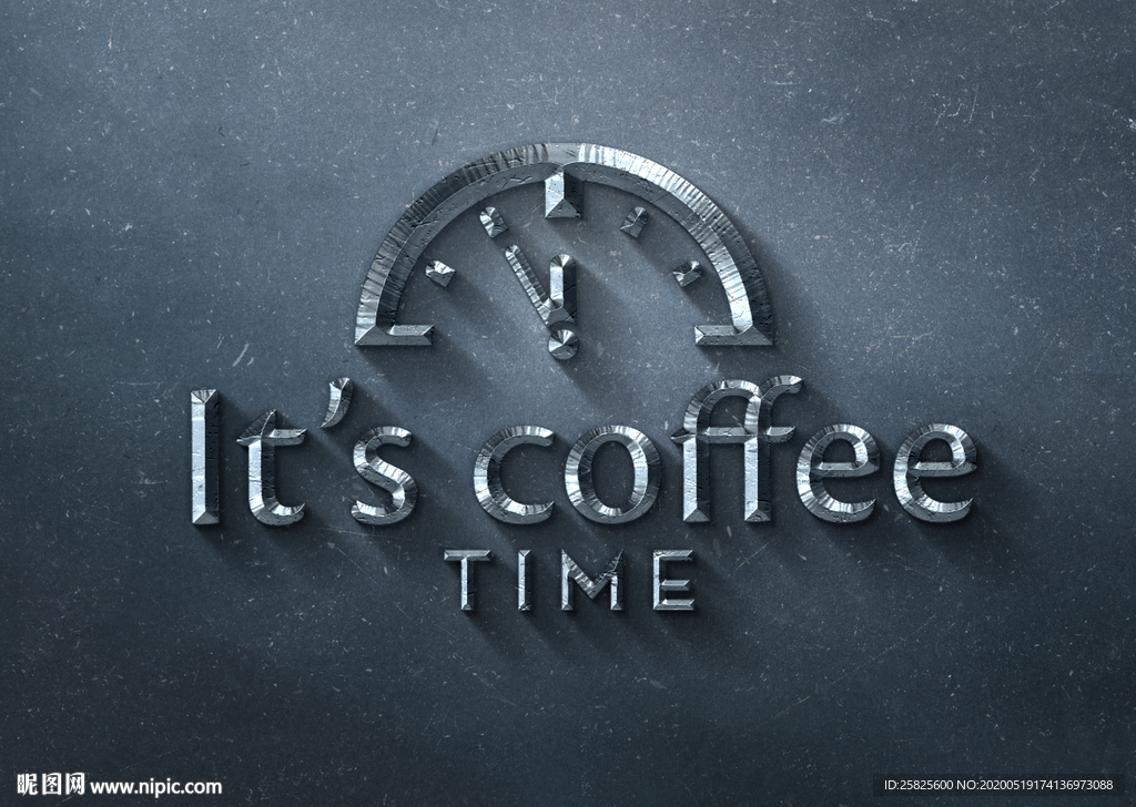 logo大气金属效果贴图样机