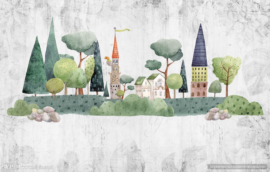 简约北欧风精灵城堡小清新儿童房