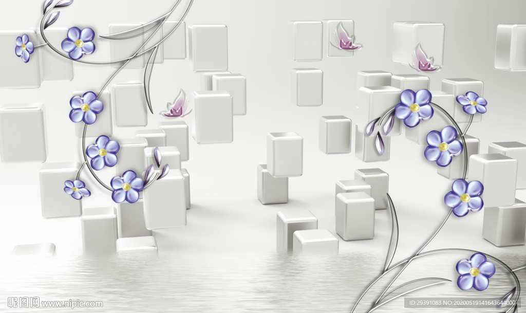 欧式现代简约3d立体客厅电视背