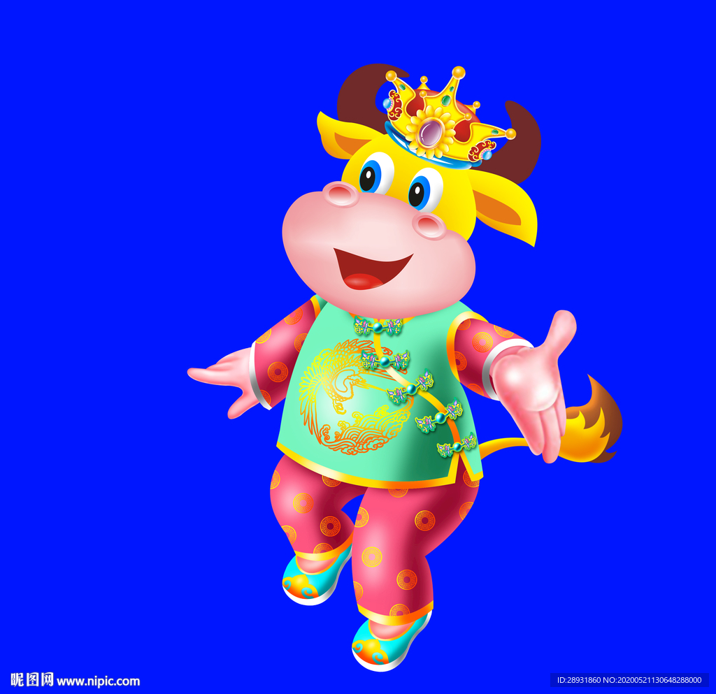 卡通牛牛年门画牛年门贴