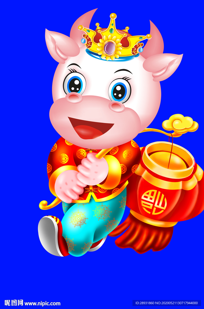 卡通牛牛年门画牛年门贴