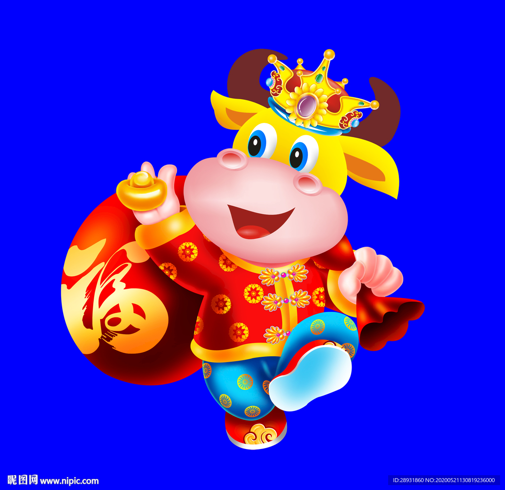 牛年门画牛年门贴卡通牛