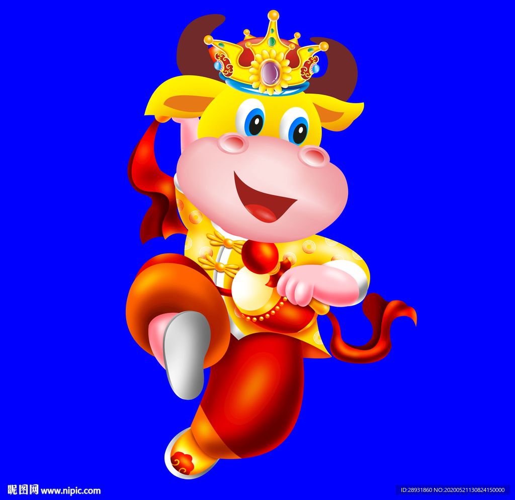 卡通牛牛年门画牛年门贴