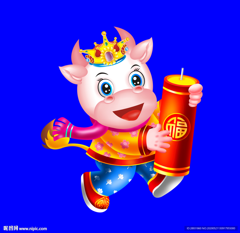 牛年门画牛年牛年门贴卡通牛