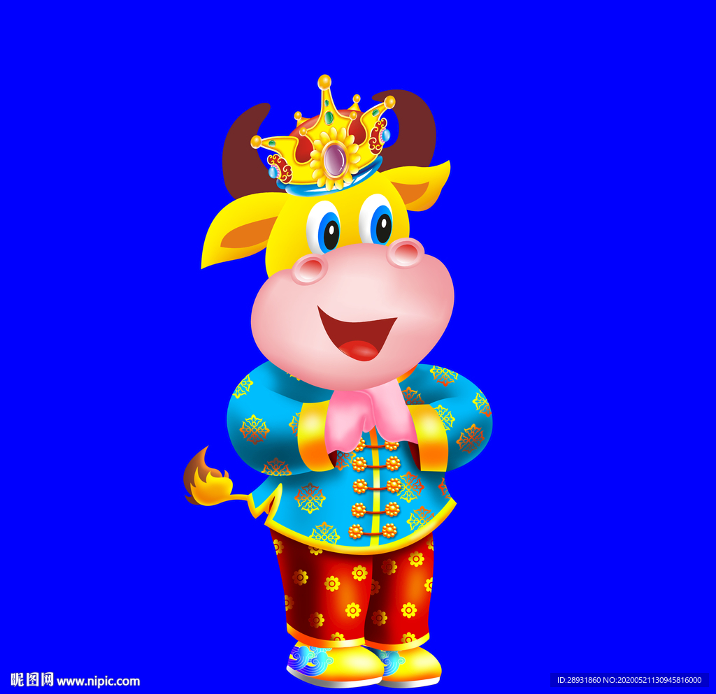 牛年卡通牛牛年门画牛年门贴