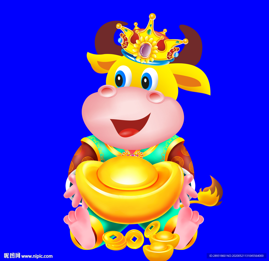 卡通牛牛年门画牛年门贴