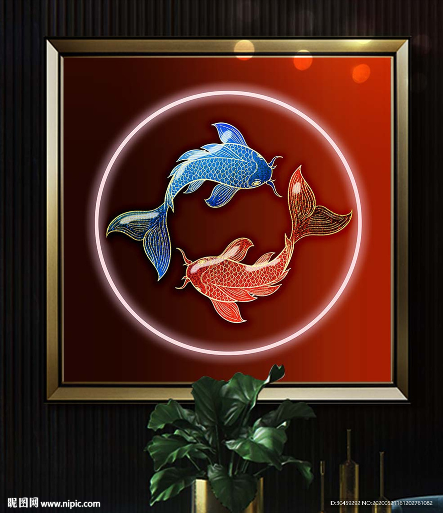 金鱼霓虹灯装饰画