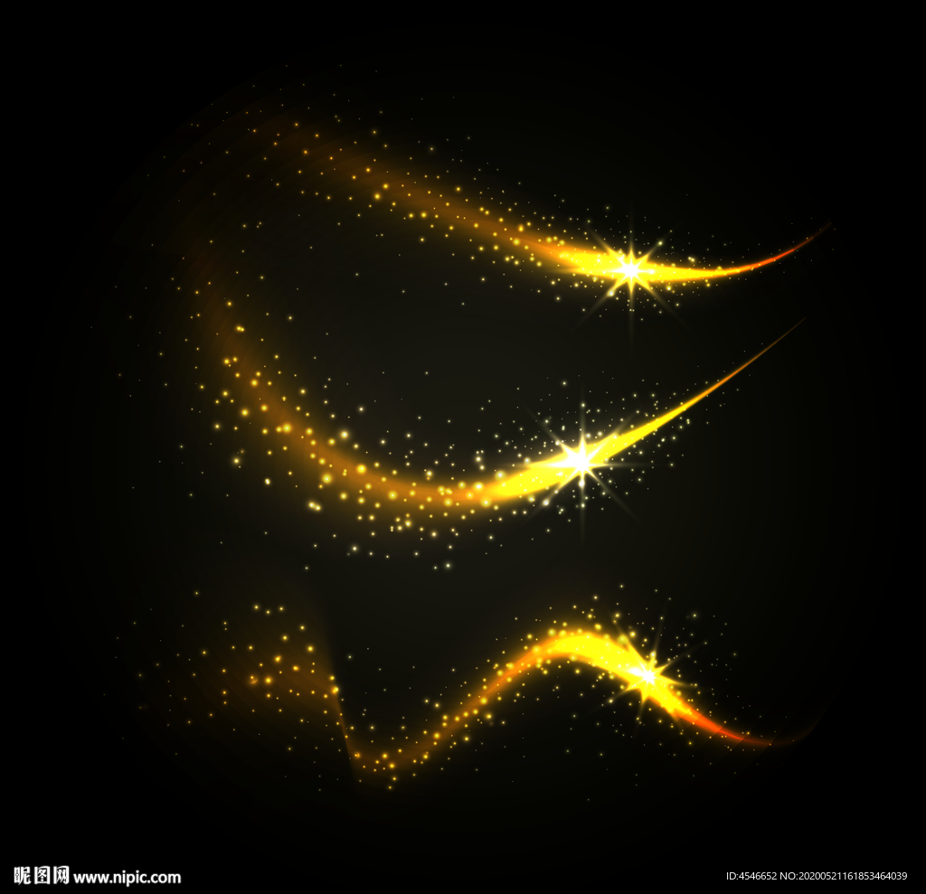 金色线条特效发光