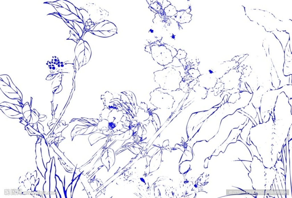 奇异珍花草 工笔画