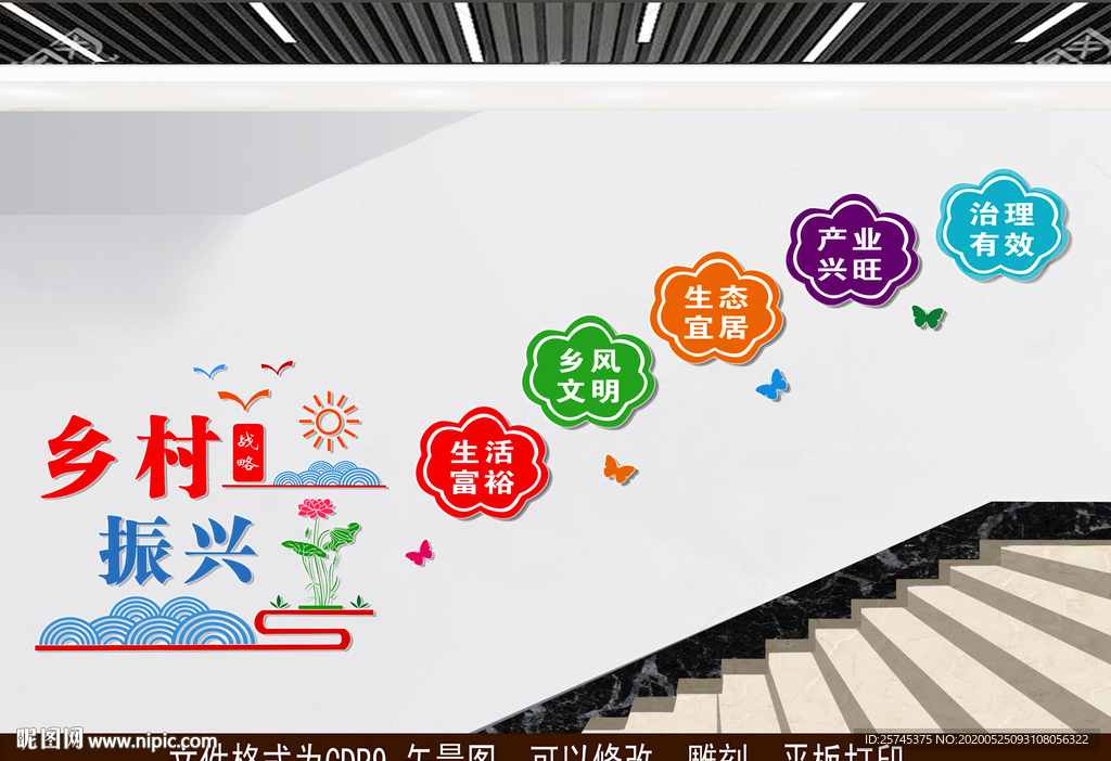 乡村振兴楼梯文化墙