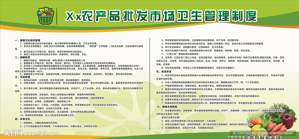 农贸市场卫生管理制度  菜市场