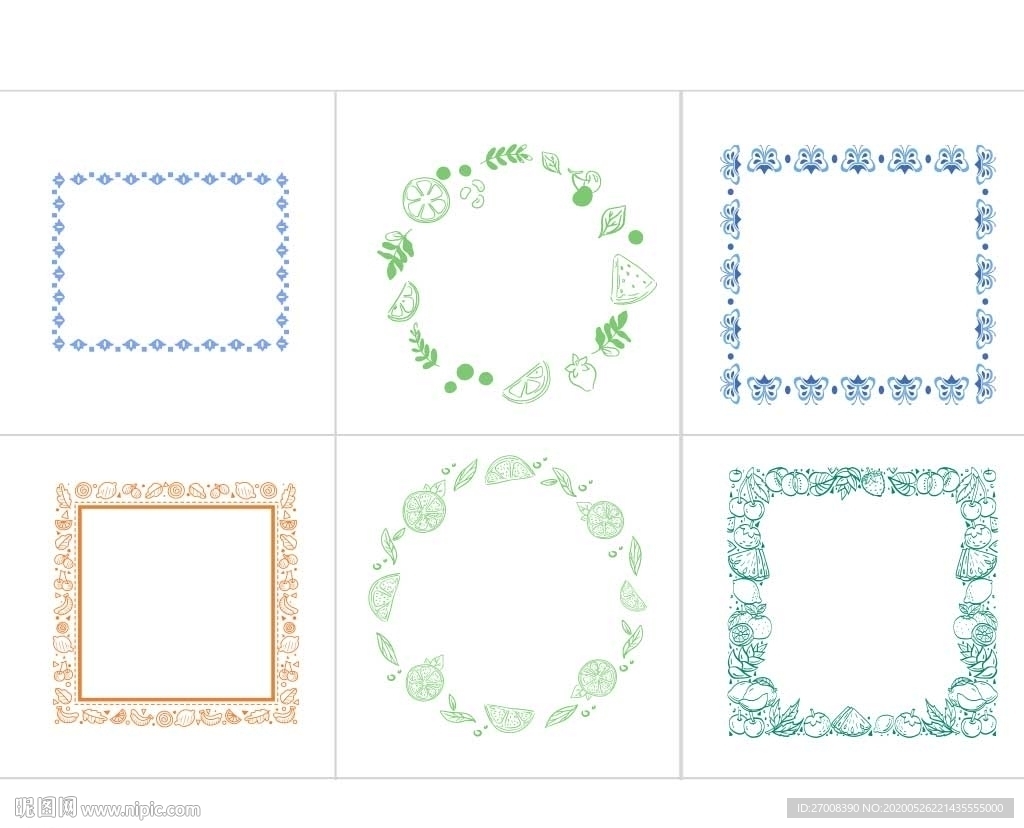 矢量水果边框