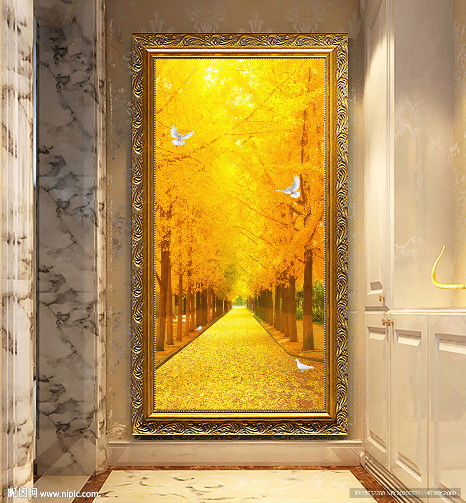 黄金满地玄关画
