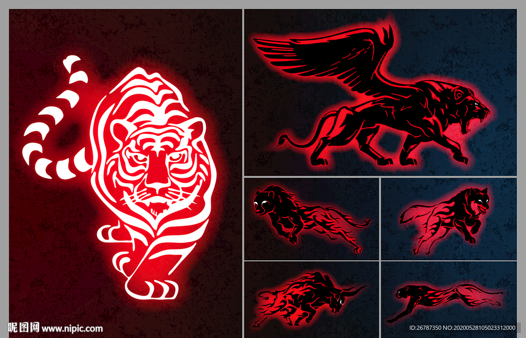 矢量手绘野兽系列