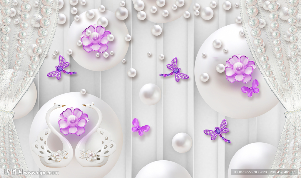 蝴蝶电视背景墙