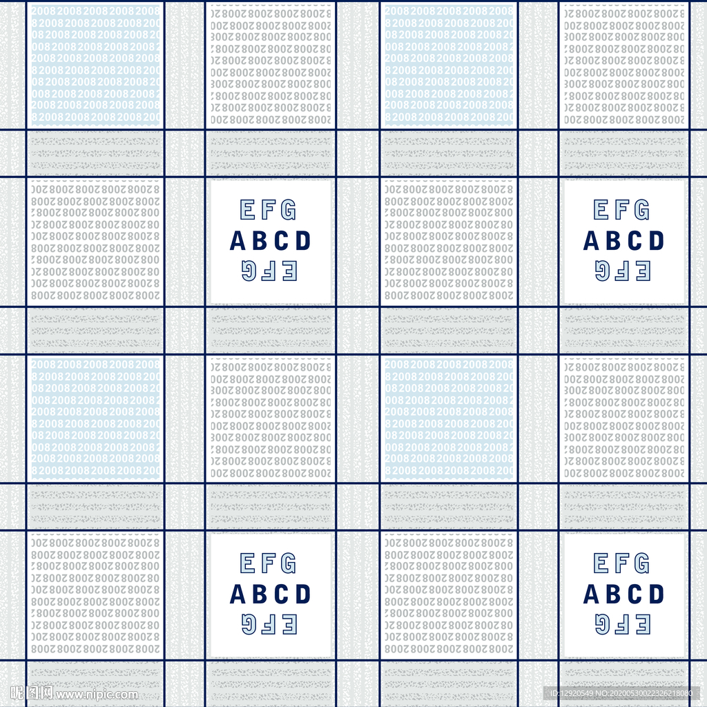 大牌精细数字字母格子莲花