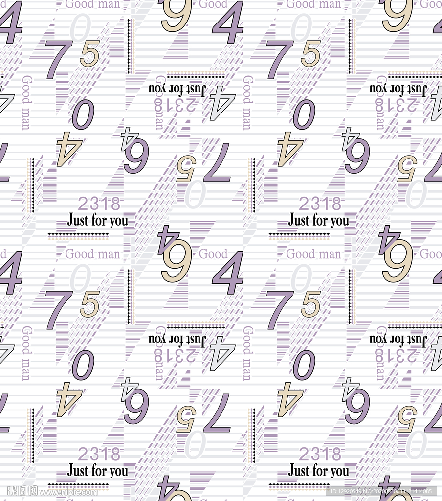 大牌数字字母乱花格子