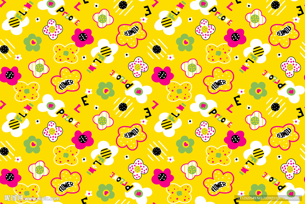 大牌抽象花朵字母乱花