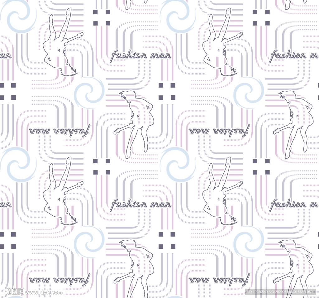 大牌抽象人物几何字母格子