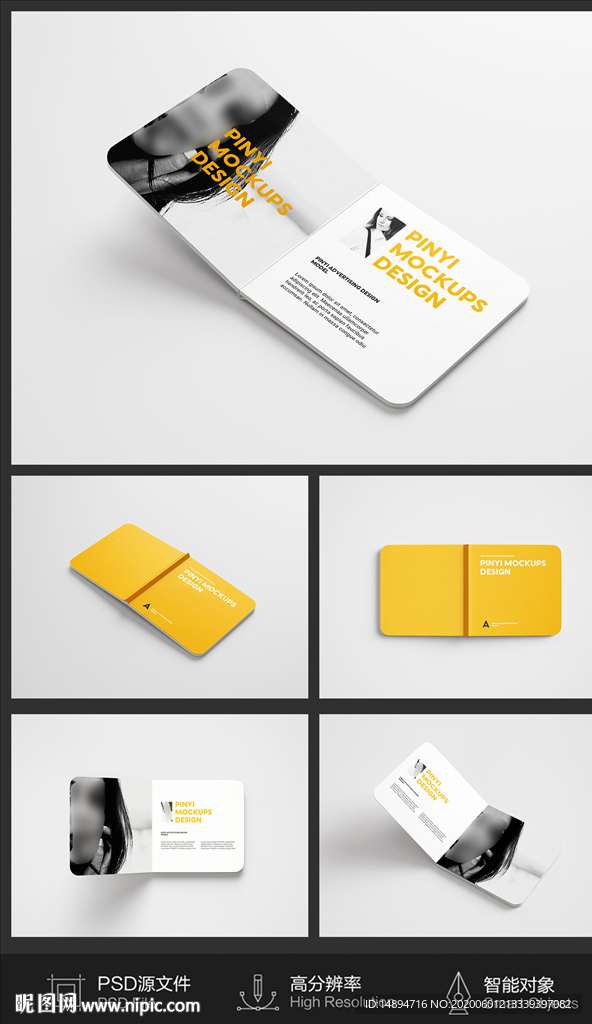 5角度高端圆角画册书本样机图片