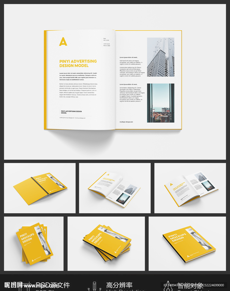 7角度高端画册样机图片