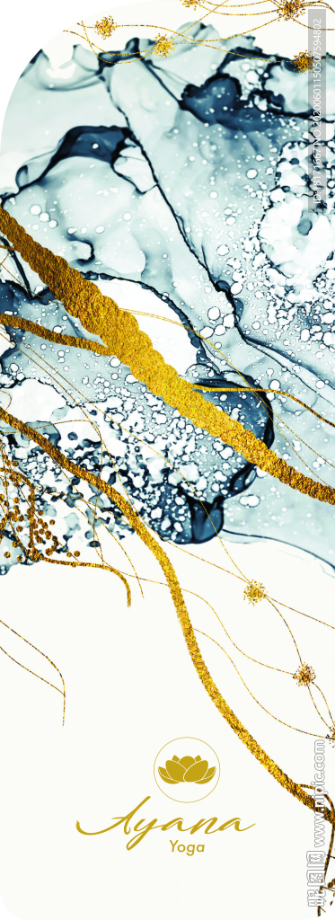 荷花 水墨 瑜伽垫印刷