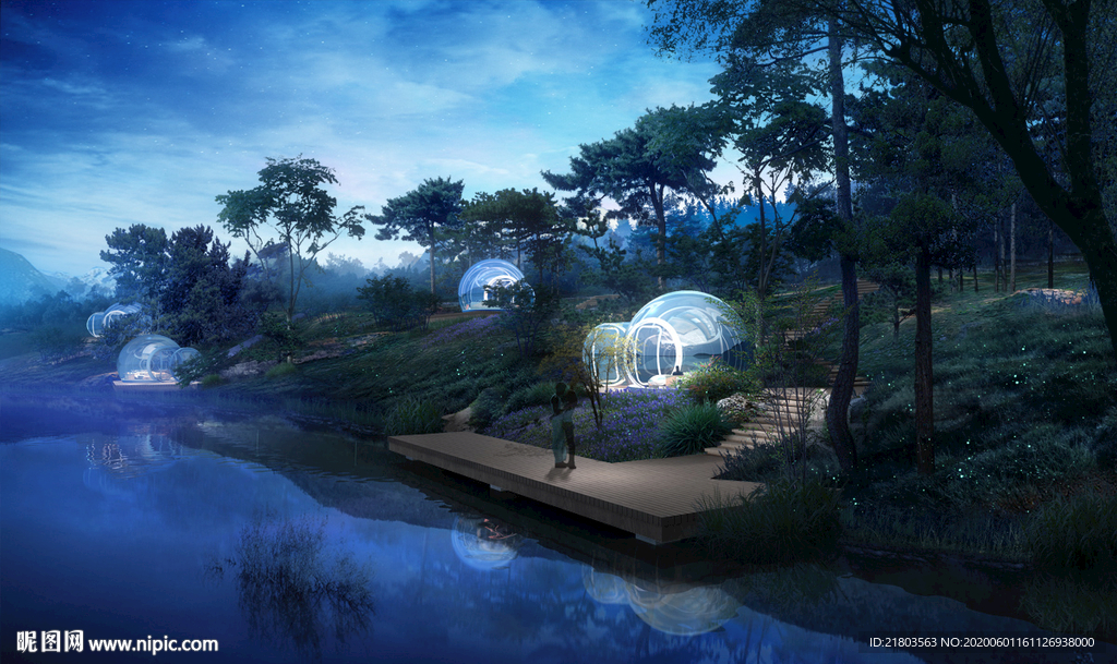 景观效果图夜景效果图景观夜景图