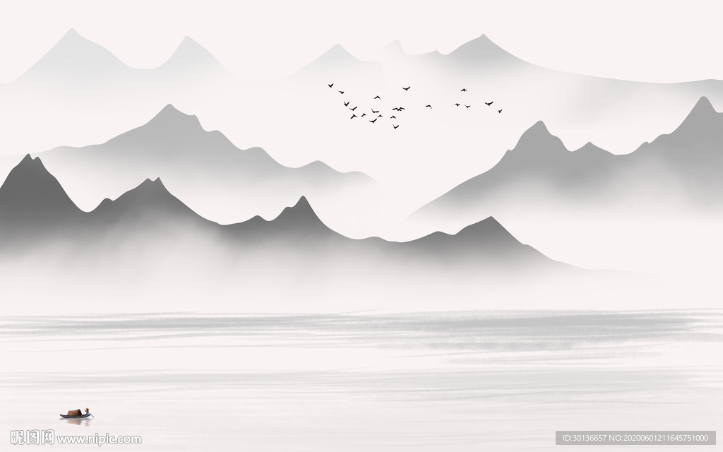 意境山水画风景画 TIF分层