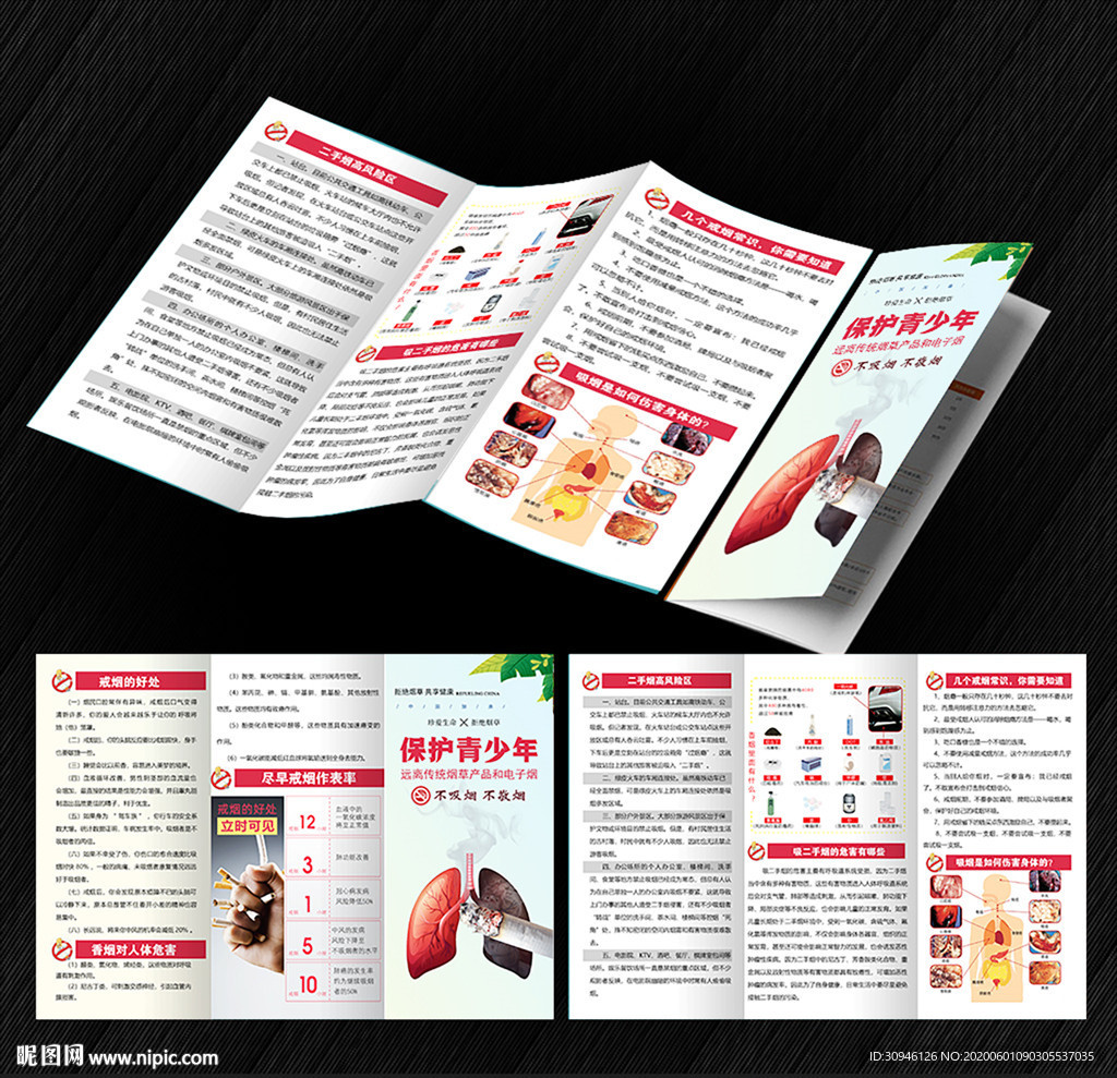 无烟日折页 禁烟三折页