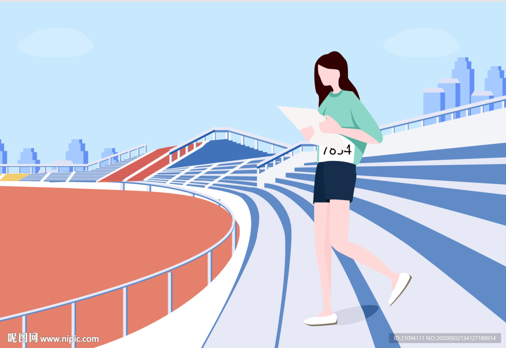 操场看台体育比赛插画