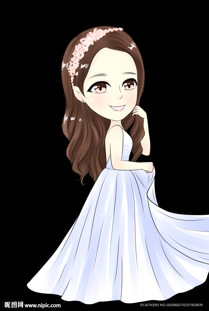 婚纱卡通女生