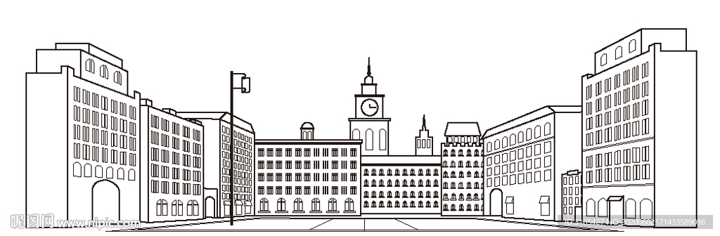 学校线稿