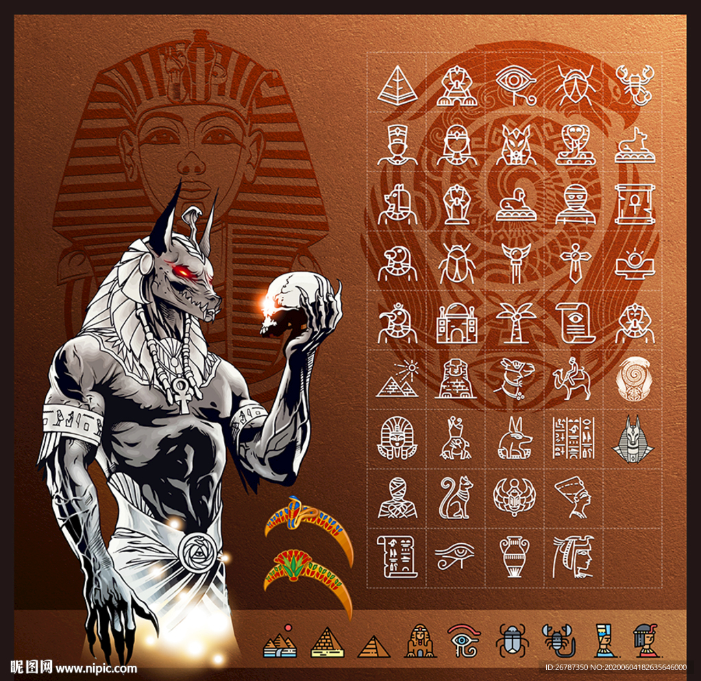 矢量古埃及图案系列