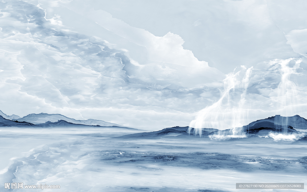 蓝天白云石纹 蓝天白云 高山流