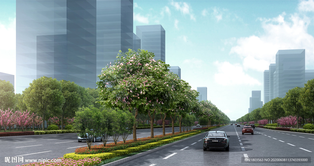 景观效果图道路效果图公路效果图