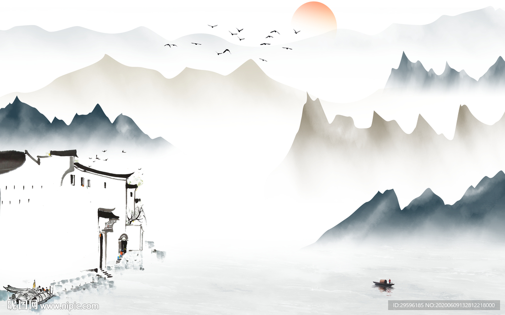 江南新爆款山水画 tif分层