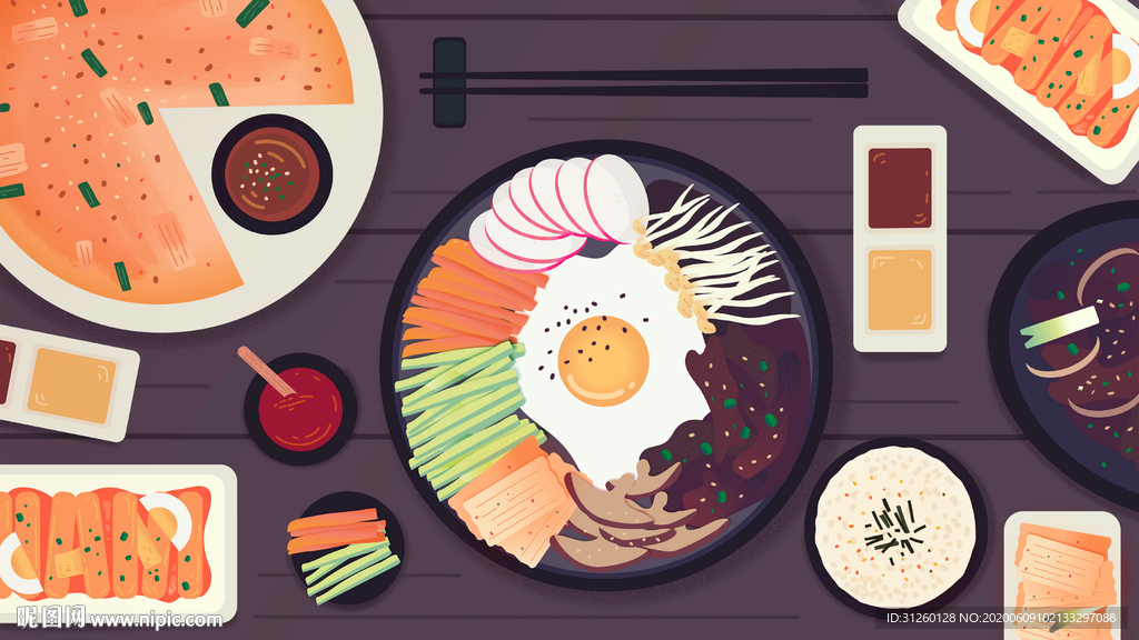 石锅拌饭背景墙