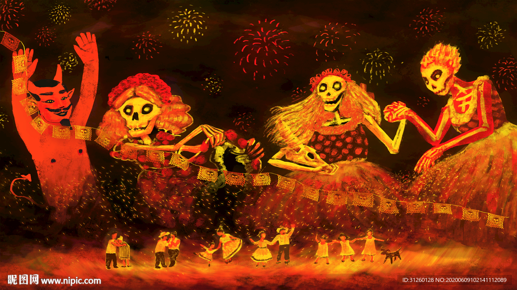 恐怖骷髅背景墙