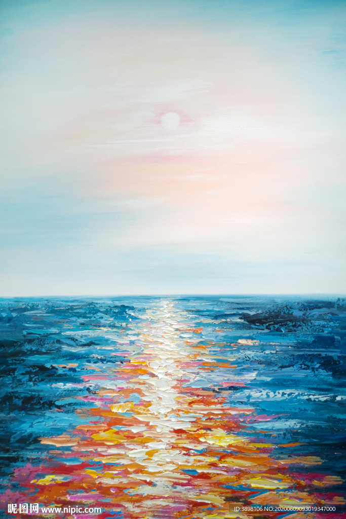 海上如日东升油画玄关