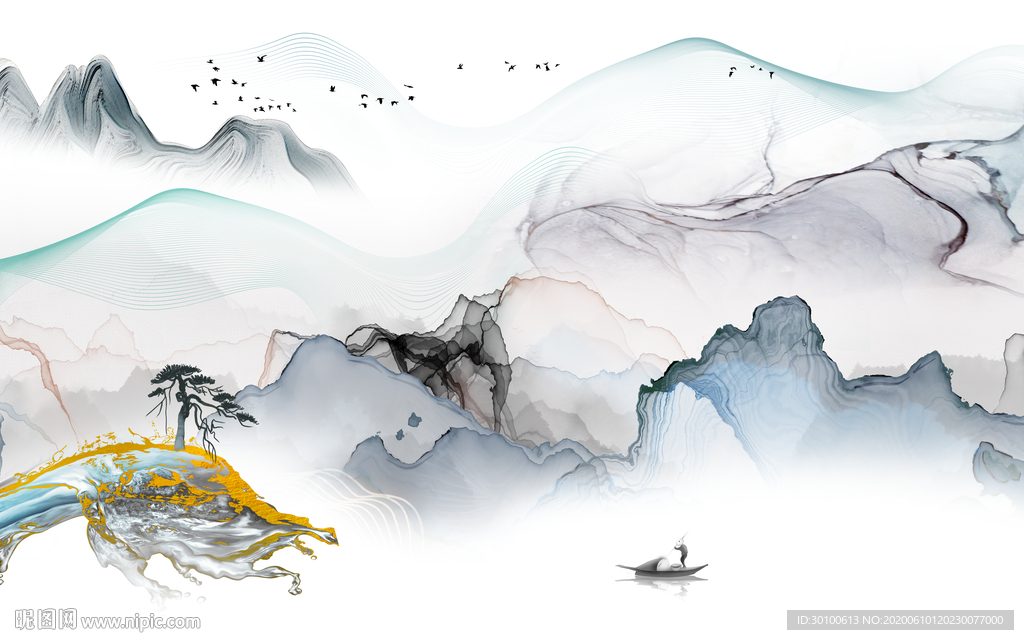 意境热销山水画 TIF分层