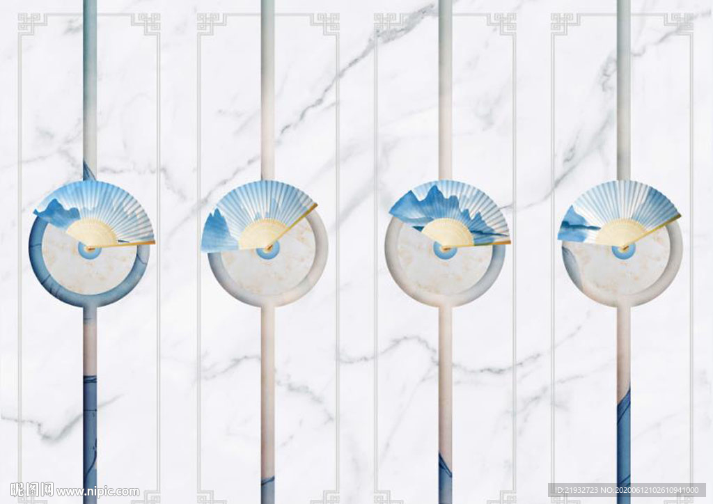 新中式扇面山水