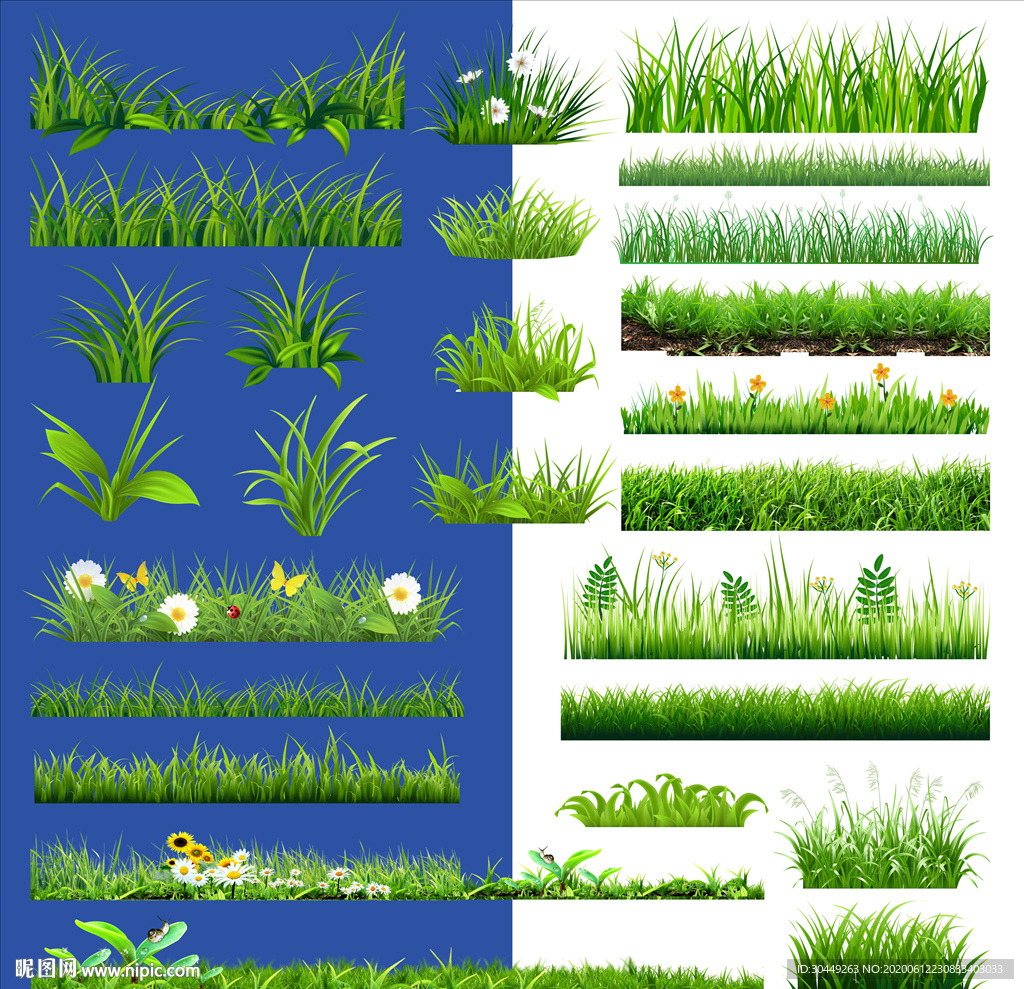 矢量草 小花小草绿化带植物盆景