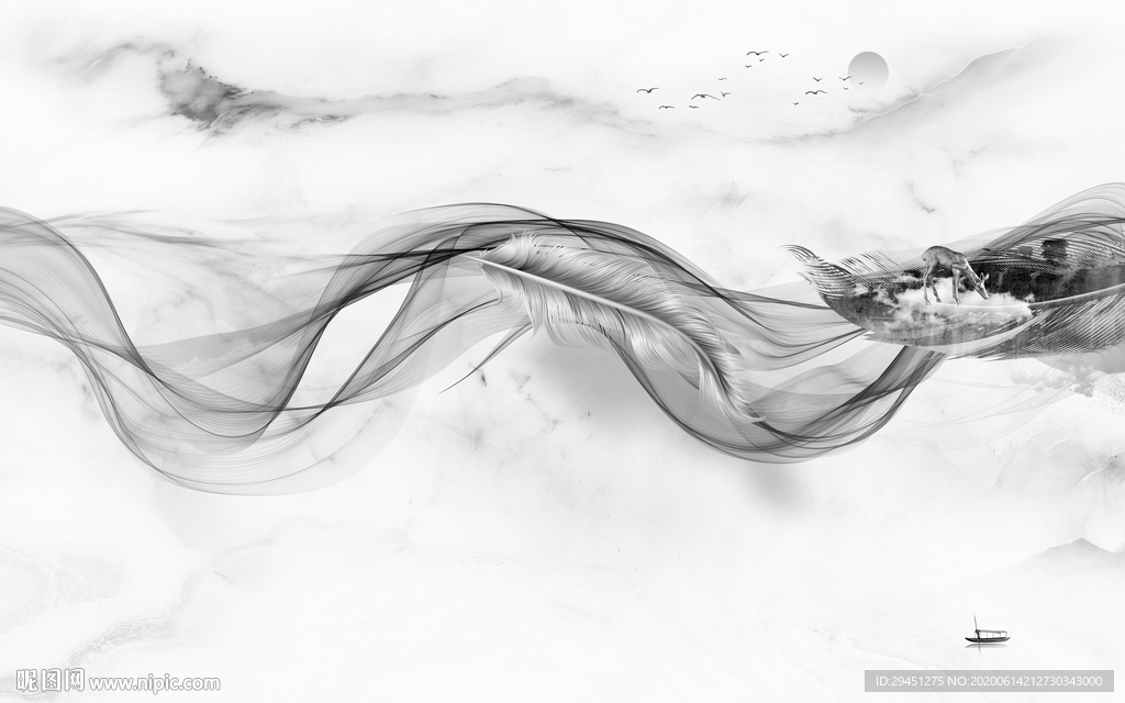 线条轻奢新背景墙 TIF分层