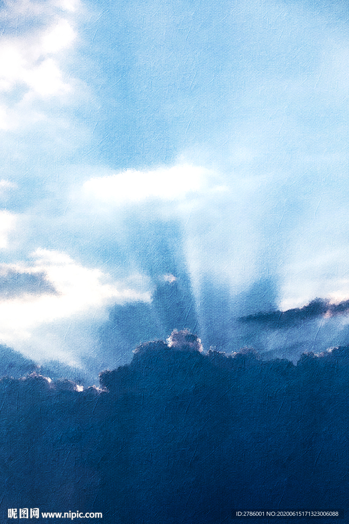 乌云云彩油画 装饰画