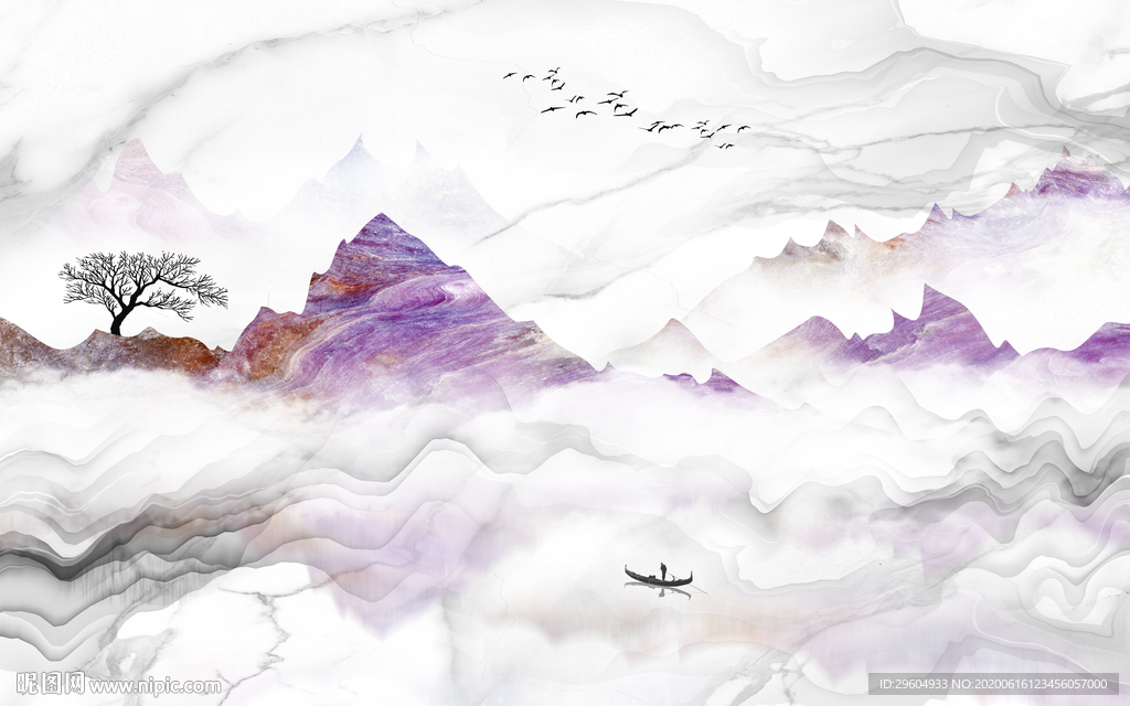 最新爵士白山水 tif分层