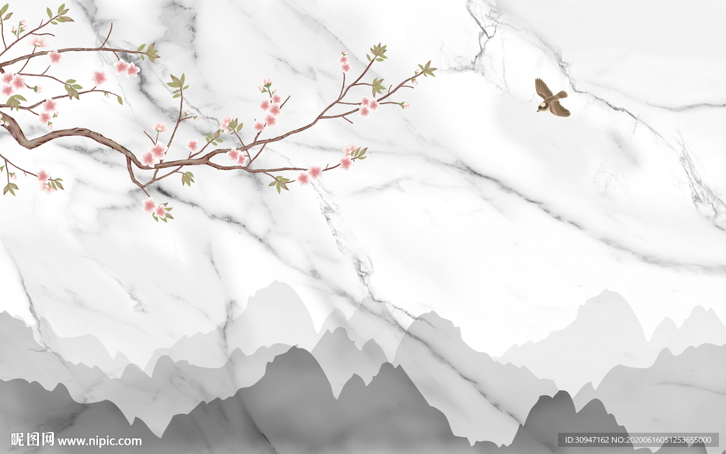 爵士白水墨山水 TIF分层