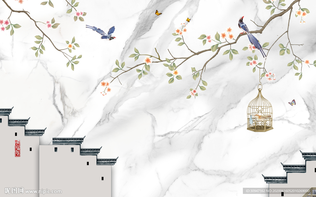 高清 高端国画山水 TIF分层