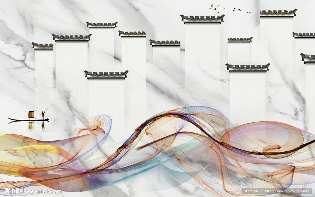 高清 高端国画山水 TIF分层