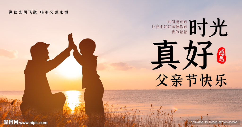 父亲节亲情唯美剪影海报