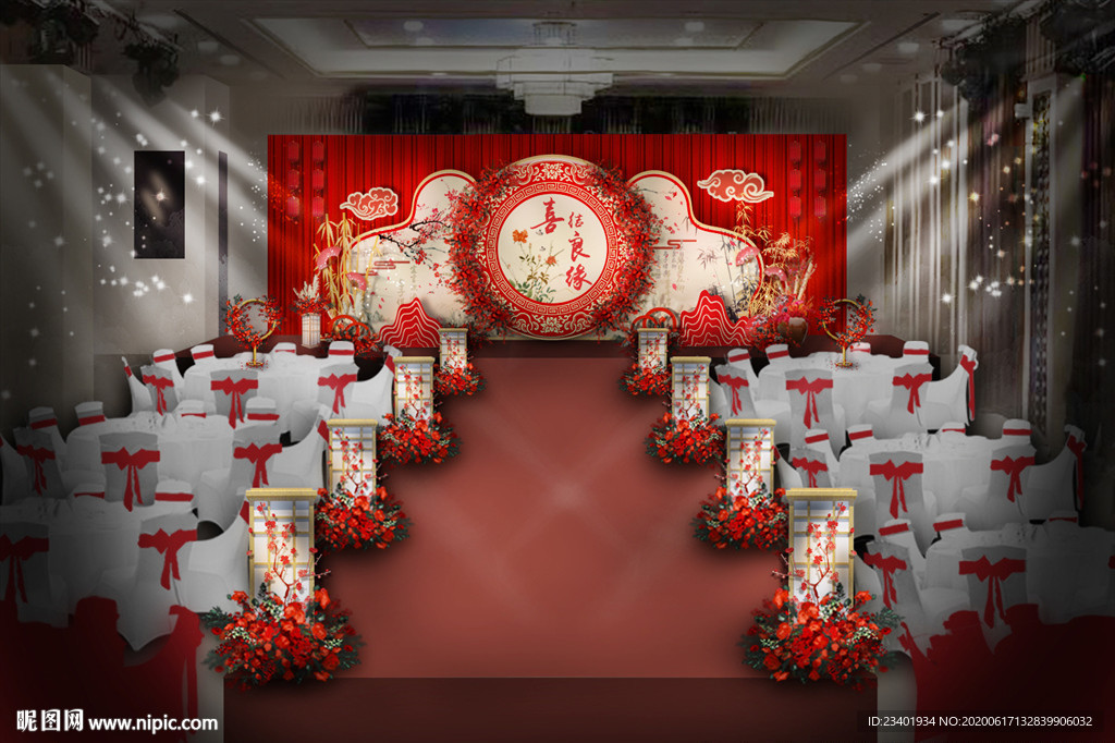 红色新中式传统创意中式婚礼